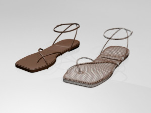 toe-loop ankle-strap sandals 01 Modelo 3D