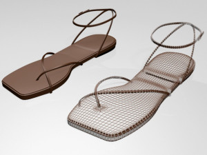 toe-loop ankle-strap sandals 01 Modelo 3D