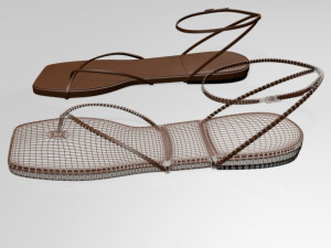toe-loop ankle-strap sandals 01 Modelo 3D