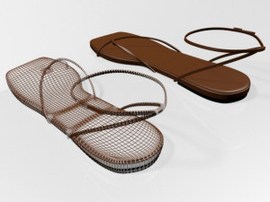 toe-loop ankle-strap sandals 01 Modelo 3D