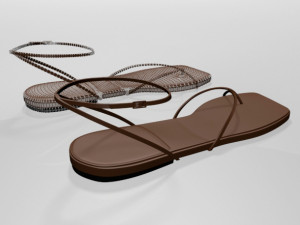 toe-loop ankle-strap sandals 01 Modelo 3D