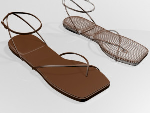 toe-loop ankle-strap sandals 01 Modelo 3D