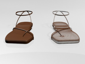 toe-loop ankle-strap sandals 01 Modelo 3D