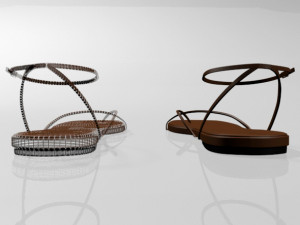 toe-loop ankle-strap sandals 01 Modelo 3D