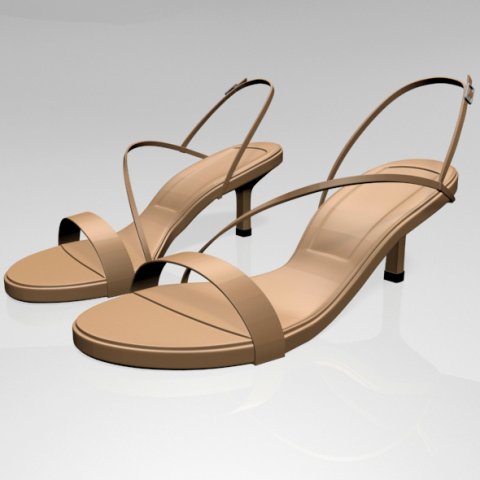 high-heel strappy sandals 01 3Dモデル .c4d .max .obj .3ds .fbx .stl .blend 