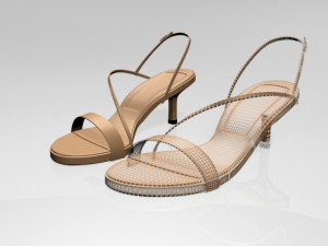 high-heel strappy sandals 01 3Dモデル