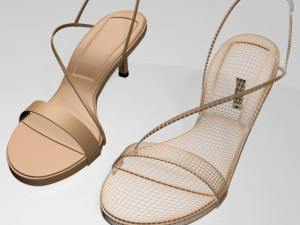 high-heel strappy sandals 01 3Dモデル