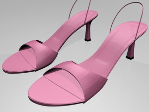 spool-heel slingback sandals 01 Modello 3D