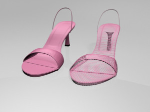 spool-heel slingback sandals 01 Model 3D