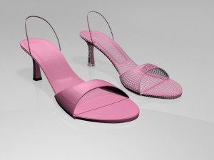 spool-heel slingback sandals 01 Model 3D