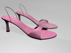 spool-heel slingback sandals 01 Model 3D