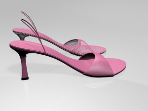 spool-heel slingback sandals 01 Model 3D