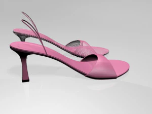 Spool-heel slingback sandals 01 3D Model