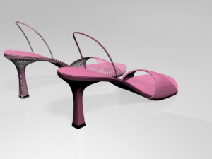 spool-heel slingback sandals 01 Model 3D