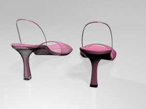 spool-heel slingback sandals 01 Model 3D