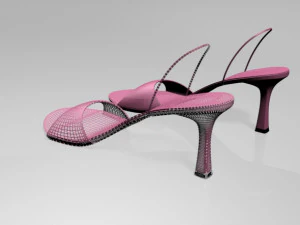 Spool-heel slingback sandals 01 3D Model
