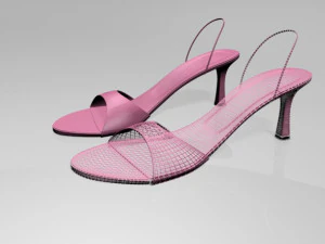 Spool-heel slingback sandals 01 3D Model