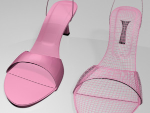 spool-heel slingback sandals 01 Model 3D