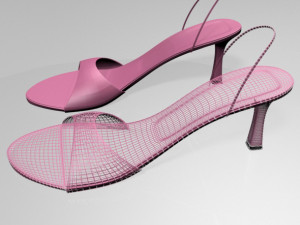 spool-heel slingback sandals 01 Model 3D
