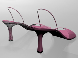 spool-heel slingback sandals 01 Model 3D