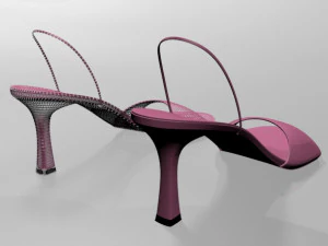 Spool-heel slingback sandals 01 3D Model