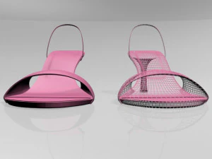 Spool-heel slingback sandals 01 3D Model