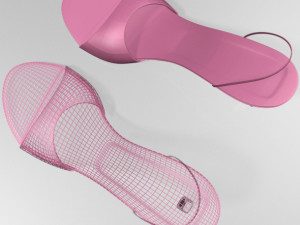 spool-heel slingback sandals 01 Model 3D
