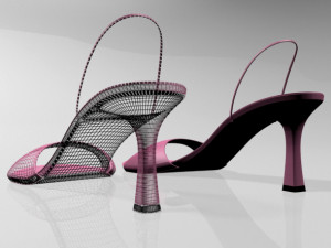 spool-heel slingback sandals 01 Model 3D
