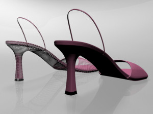 spool-heel slingback sandals 01 Model 3D