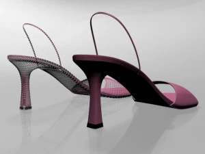 Spool-heel slingback sandals 01 3D Model