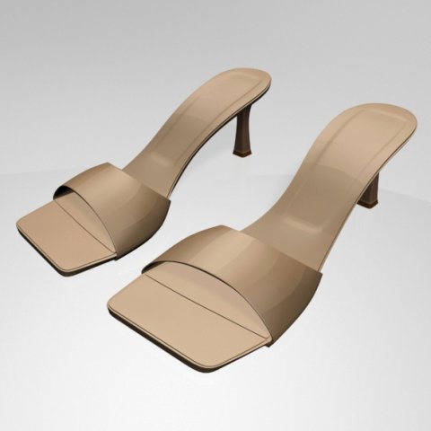 square-toe spool-heel sandals 01 Model 3D .c4d .max .obj .3ds .fbx .stl .blend 
