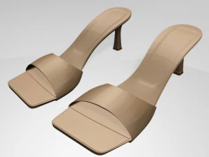 स्क्वायर-टो स्पूल-हील सैंडल 01 3D मॉडल