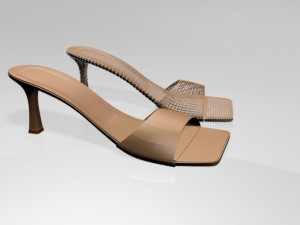 square-toe spool-heel sandals 01 Model 3D