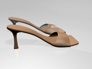 square-toe spool-heel sandals 01 Model 3D