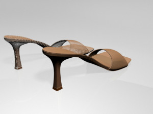square-toe spool-heel sandals 01 Model 3D