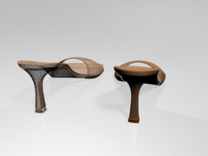 square-toe spool-heel sandals 01 Model 3D
