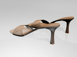 square-toe spool-heel sandals 01 Model 3D