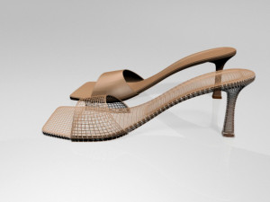 square-toe spool-heel sandals 01 Model 3D