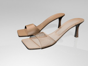 square-toe spool-heel sandals 01 Model 3D