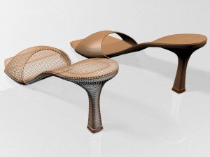 square-toe spool-heel sandals 01 Model 3D