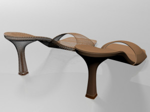 square-toe spool-heel sandals 01 Model 3D