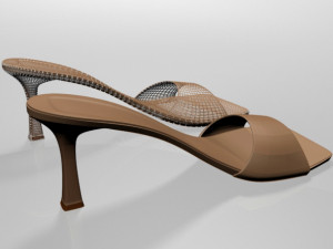 square-toe spool-heel sandals 01 Model 3D