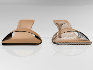 square-toe spool-heel sandals 01 Model 3D