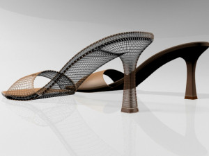square-toe spool-heel sandals 01 Model 3D