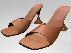 square-toe spool-heel sandals 02 3D Model