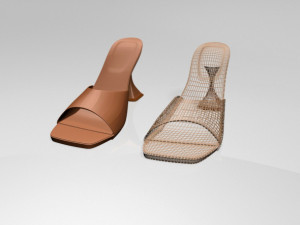 square-toe spool-heel sandals 02 3D Modell