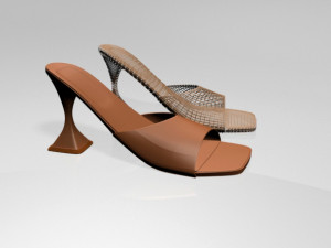 square-toe spool-heel sandals 02 3D Modell