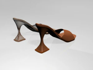 Square-toe spool-heel sandals 02 3D Model