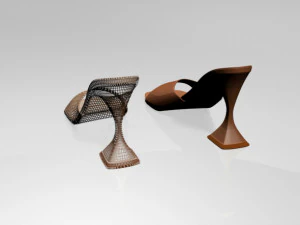 Square-toe spool-heel sandals 02 3D Model
