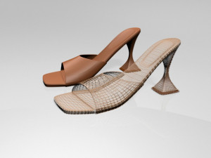 square-toe spool-heel sandals 02 3D Modell
